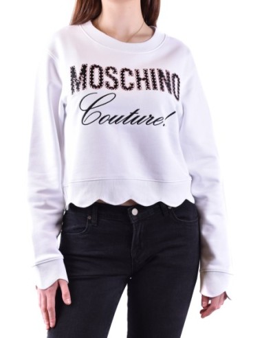 Moschino sweat femme blanc imprimé moderne | choixmode.fr