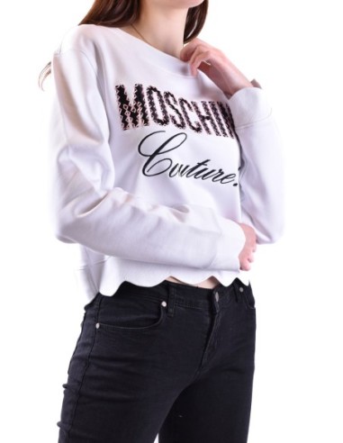 Moschino sweat femme blanc imprimé moderne | choixmode.fr