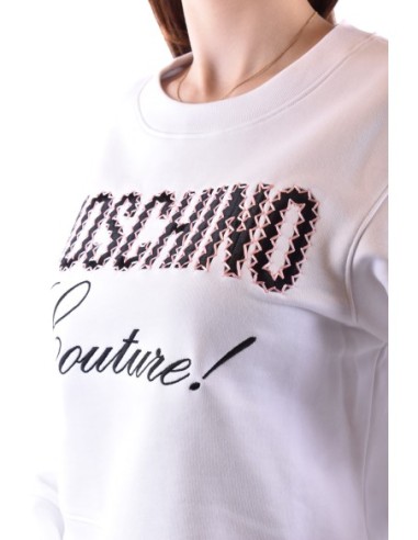Moschino sweat femme blanc imprimé moderne | choixmode.fr