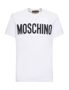 Moschino t-shirt homme blanc signature iconique | choixmode.fr