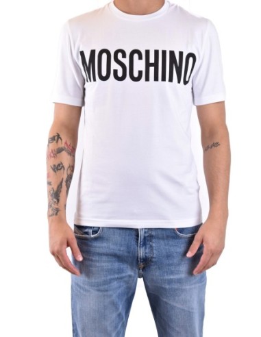 Moschino t-shirt homme blanc signature iconique | choixmode.fr