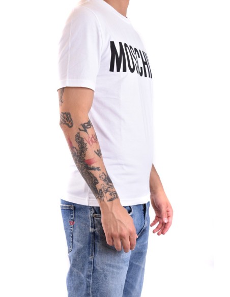 Moschino t-shirt homme blanc signature iconique | choixmode.fr