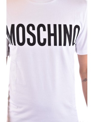 Moschino t-shirt homme blanc signature iconique | choixmode.fr