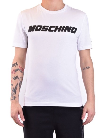 Moschino t-shirt homme blanc logo central | choixmode.fr