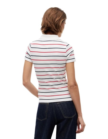 Tommy Jeans polo femme blanc rayé sport | choixmode.fr