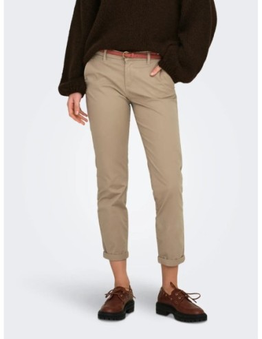 Only pantalon femme marron stretch moderne | choixmode.fr
