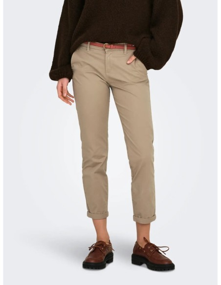 Only pantalon femme marron stretch moderne | choixmode.fr