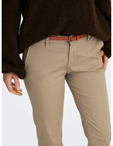 Only pantalon femme marron stretch moderne | choixmode.fr