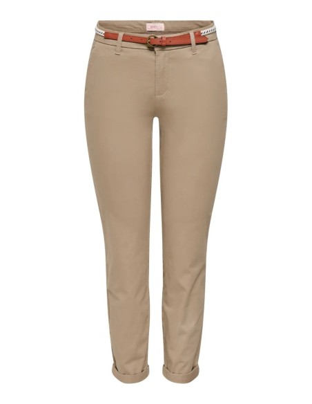 Only pantalon femme marron stretch moderne | choixmode.fr