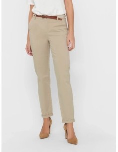 Only pantalon femme beige stretch chic | choixmode.fr