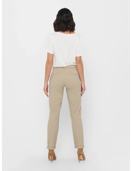 Only pantalon femme beige stretch chic | choixmode.fr