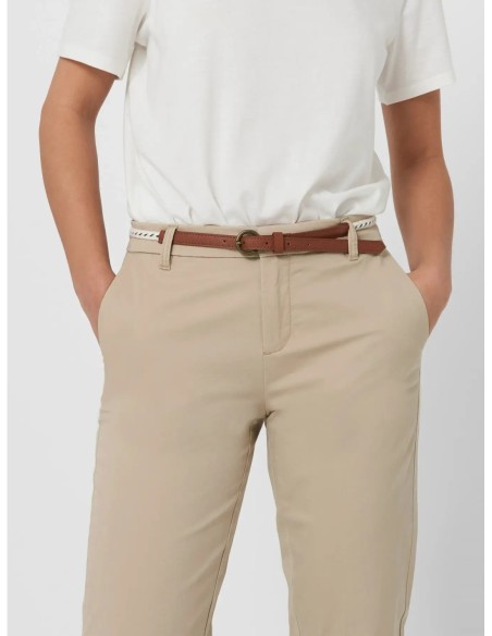 Only pantalon femme beige stretch chic | choixmode.fr
