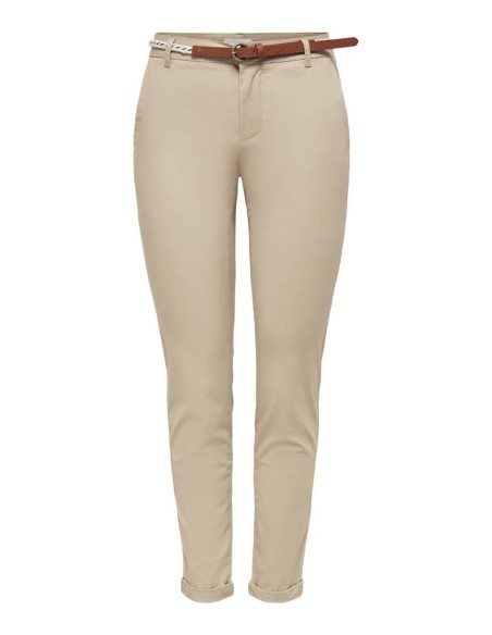Only pantalon femme beige stretch chic | choixmode.fr