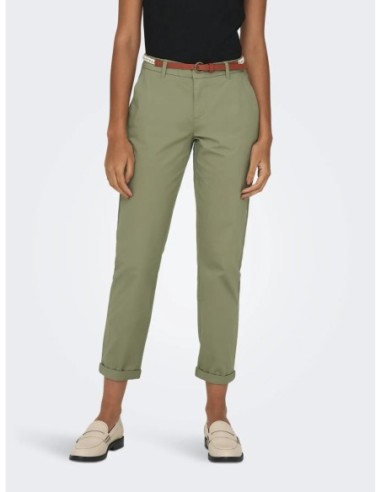 Only pantalon femme vert stretch ajusté | choixmode.fr