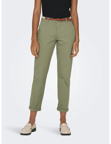 Only pantalon femme vert stretch ajusté | choixmode.fr