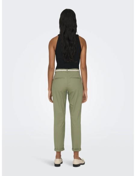 Only pantalon femme vert stretch ajusté | choixmode.fr