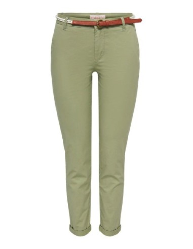 Only pantalon femme vert stretch ajusté | choixmode.fr