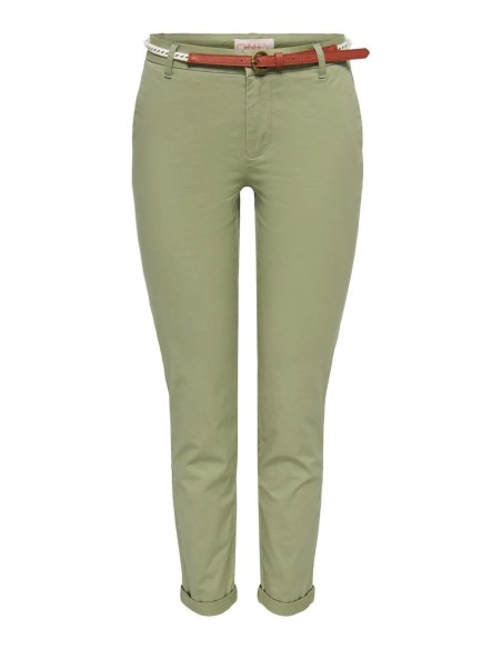 Only pantalon femme vert stretch ajusté | choixmode.fr