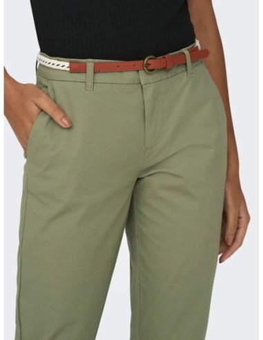 Only pantalon femme vert stretch ajusté | choixmode.fr