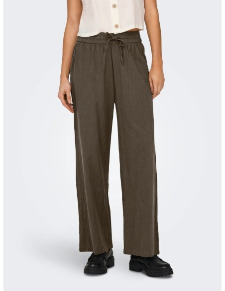 Only pantalon femme marron coton léger | choixmode.fr