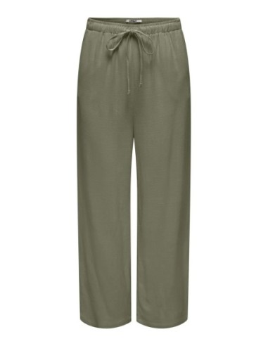 Only pantalon femme vert lin viscose fluide | choixmode.fr