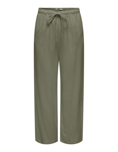 Only pantalon femme vert lin viscose fluide | choixmode.fr