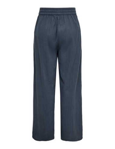 Only pantalon femme bleu coton lacets | choixmode.fr