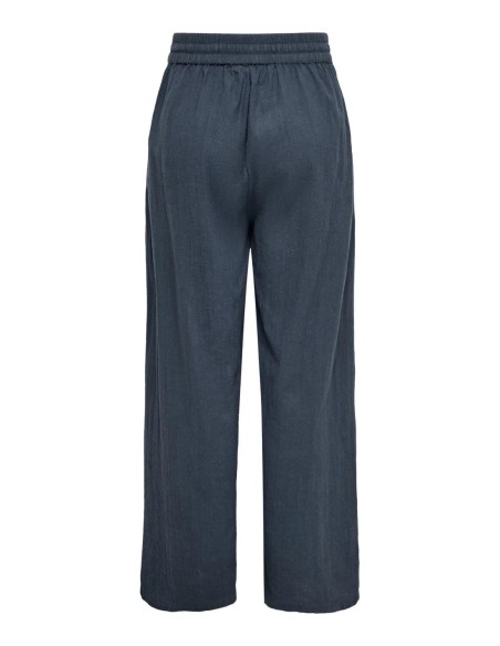 Only pantalon femme bleu coton lacets | choixmode.fr