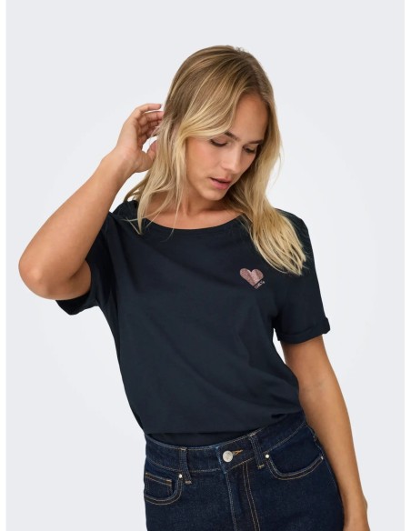Only t-shirt femme bleu coton | choixmode.fr