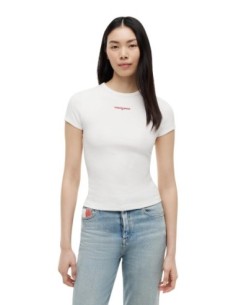 Tommy Jeans t-shirt femme blanc coton bio | choixmode.fr