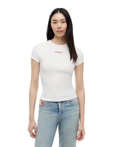 Tommy Jeans t-shirt femme blanc coton bio | choixmode.fr