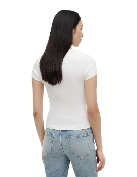 Tommy Jeans t-shirt femme blanc coton bio | choixmode.fr