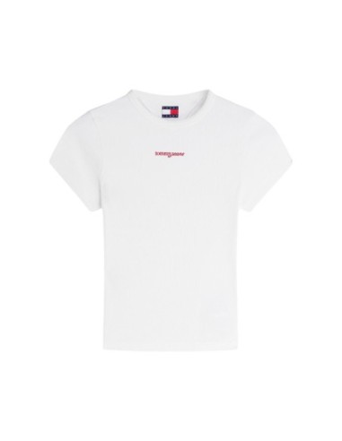 Tommy Jeans t-shirt femme blanc coton bio | choixmode.fr