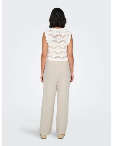 Only pantalon femme beige lin | choixmode.fr