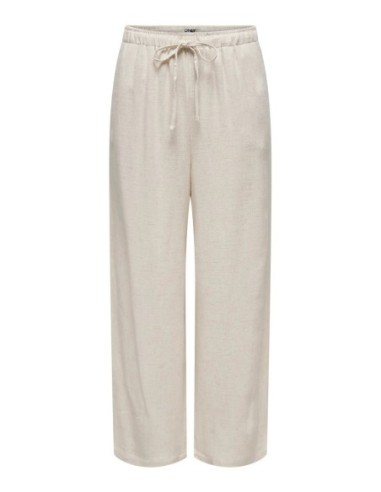 Only pantalon femme beige lin | choixmode.fr