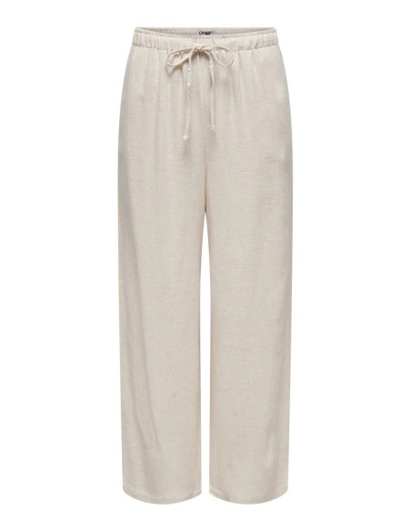 Only pantalon femme beige lin | choixmode.fr