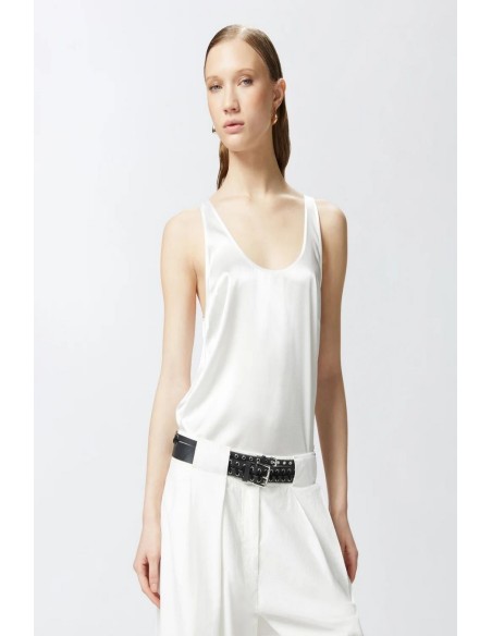 Pinko débardeur femme blanc soie | choixmode.fr