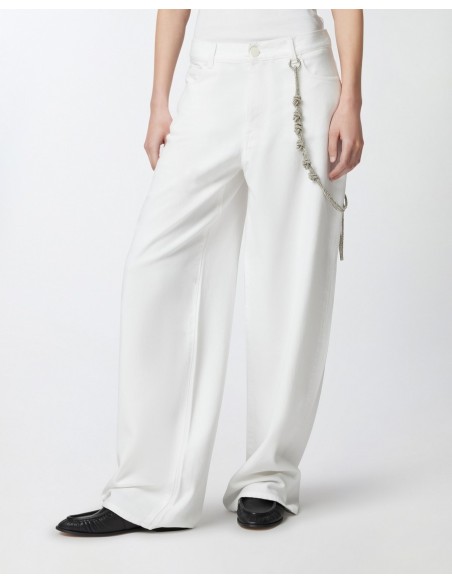 Pinko pantalon femme blanc lyocell | choixmode.fr