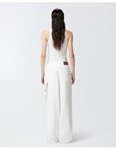 Pinko pantalon femme blanc lyocell | choixmode.fr