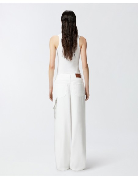 Pinko pantalon femme blanc lyocell | choixmode.fr