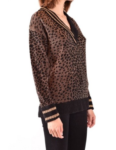 Pinko pull femme marron léopard | choixmode.fr