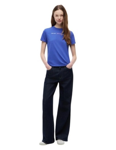 Tommy Jeans t-shirt femme bleu coton bio | choixmode.fr