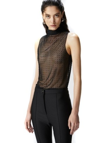 Pinko top femme noir sans manches | choixmode.fr