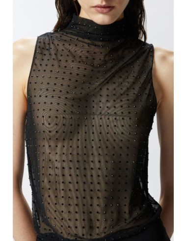 Pinko top femme noir sans manches | choixmode.fr