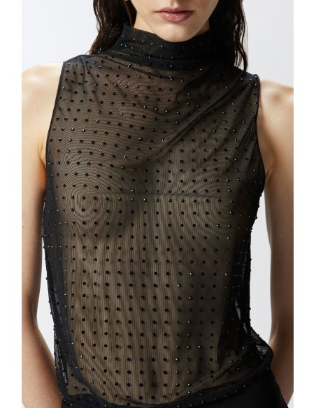 Pinko top femme noir sans manches | choixmode.fr