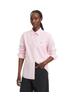 Tommy Jeans chemise femme rose rayée | choixmode.fr