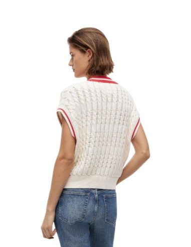 Tommy Jeans gilet femme blanc sans manches | choixmode.fr