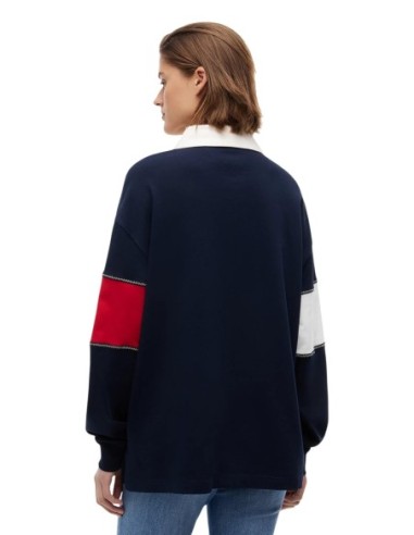 Tommy Jeans sweat femme bleu imprimé | choixmode.fr