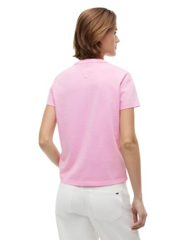 Tommy Jeans t-shirt femme rose coton bio | choixmode.fr
