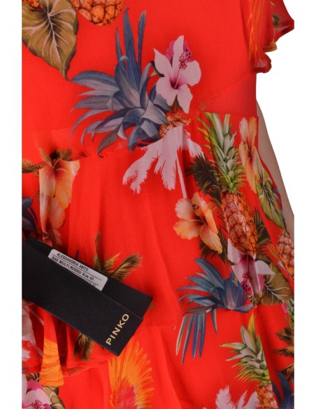 Pinko robe femme rouge imprimée | choixmode.fr
